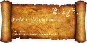 Mrár Ágoston névjegykártya